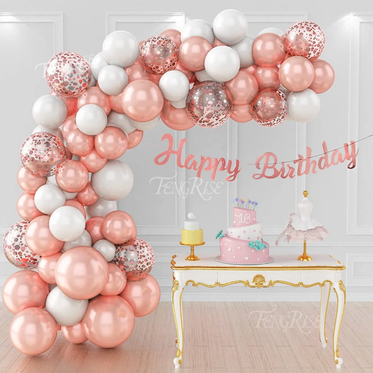 

Rose Gold Latex Balloon Garland Arch Kit Wedding Birthday Party Decoration Kids Birthday Ballon Baby Shower Confetti Baloons