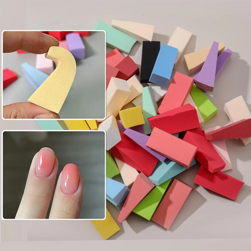 20Pcs Coloful Triangle Gradient Nails Sponges Nail Coloring Concealer Foundation Make-up Sponge Multi Sided Available Nails Tool