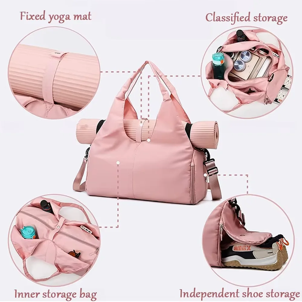 Luxury Yoga Mat Bag Gym Fitness Handbags for Women Men Training Sac De Large Capacity Sport Travel Gymtas Nylon Outdoor Sports image 2