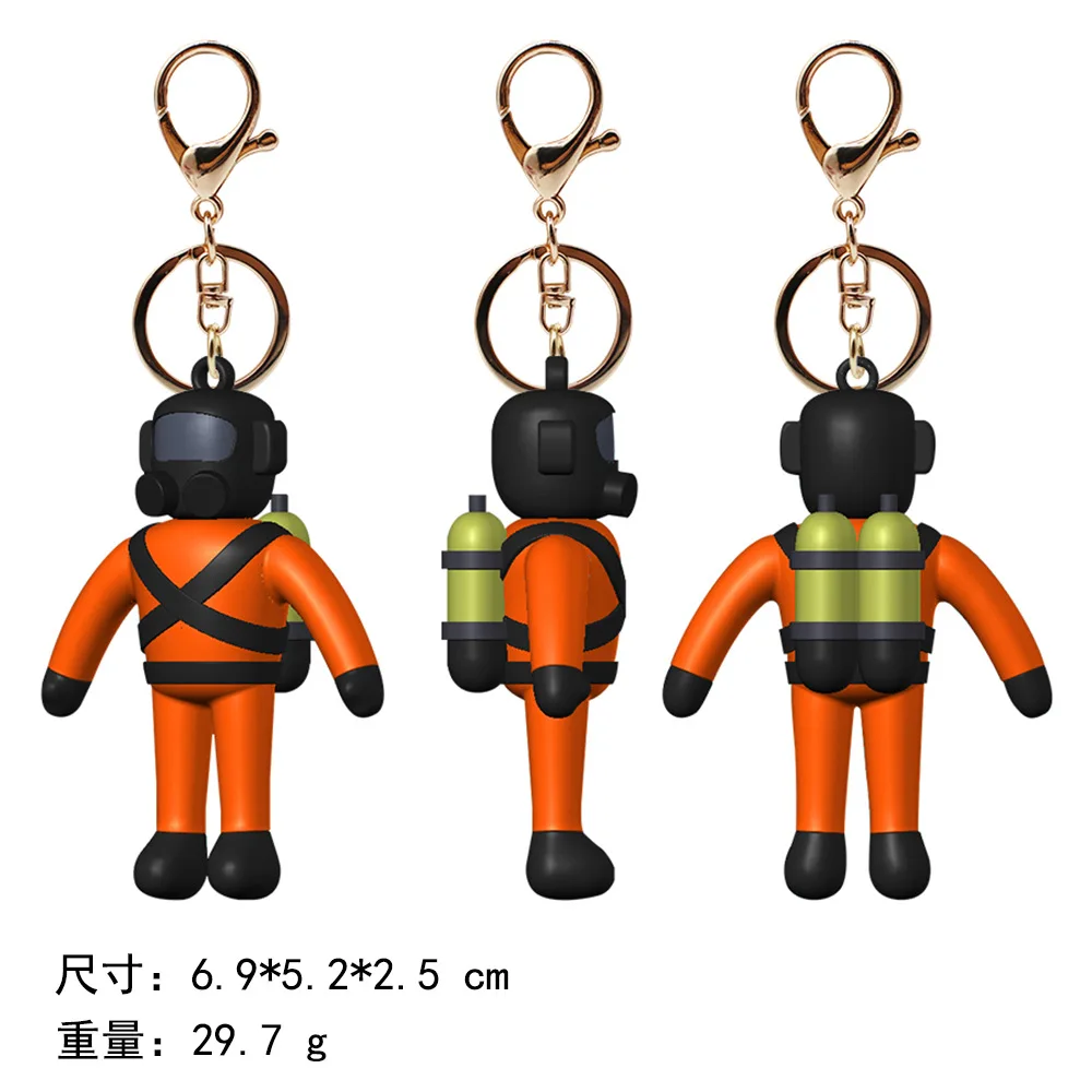 New Lethal Company Keychain Spring Monster Green Bug Mask Man Game Doll Keychain For Men Backpack Pendant Keychain Accessories