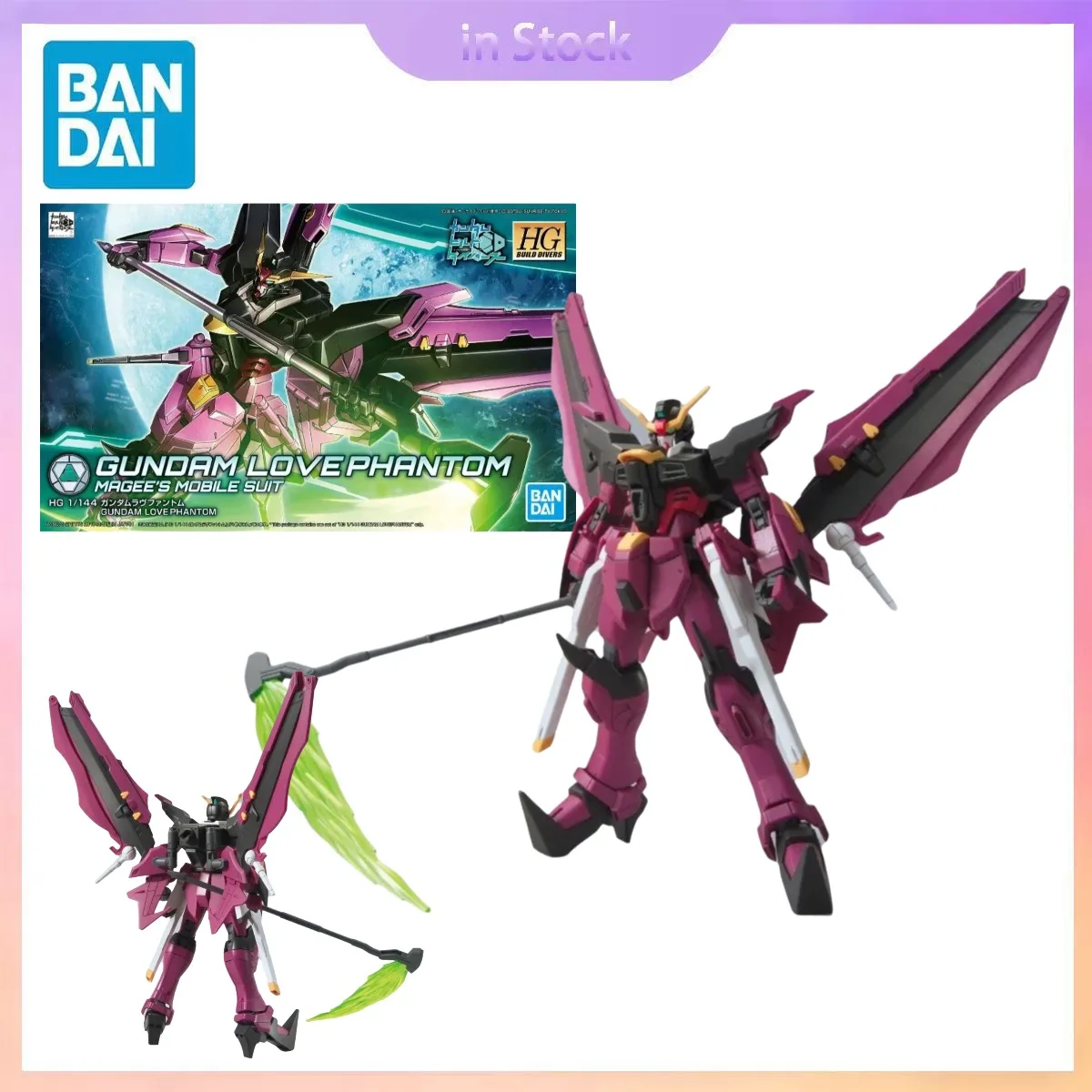 

Original Bandai Genuine In Stock HG 1/144 Gundam Love Phantom Magee Mobile Suit Gundam Anime Collection Action Figure Model Kits
