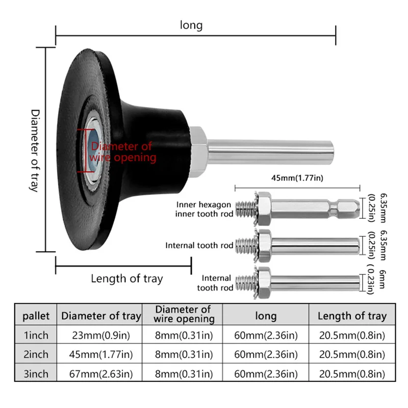 Abrasivo Lixar Disc Holder, Backing Pad, Quick Change, Roll Lock, 1/4 ", 6mm, 6.35mm Haste, 1", 2 ", 3"