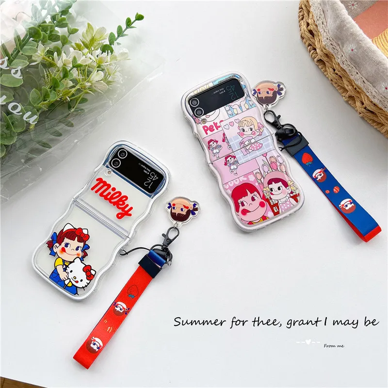 

Cartoon Little Girl Phone Case for Samsung Galaxy Z Flip 3 Z Flip 4 Z Flip 5 Hard PC Back Cover for ZFlip5 Case Shell