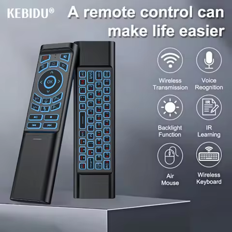 Remote Control Air Mouse Voice Gyroscope 7 Color Backlit Mini Keyboard Dual Mode 2.4G BT5.2 Wireless For Android Smart TV Box PC