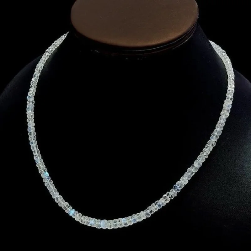 

Ожерелье из натурального лунного камня, 4 5 мм, граненые круглые бусины, 18 дюймов, ювелирные изделия ручной работы