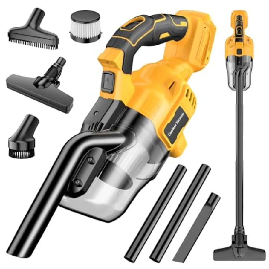 Cordless Handheld Vacuum Cleaner Compatible with DeWalt 20V Battery 16000Pa Strong Suction 2 HEPA Filters and 4 Nozzles Lightwe