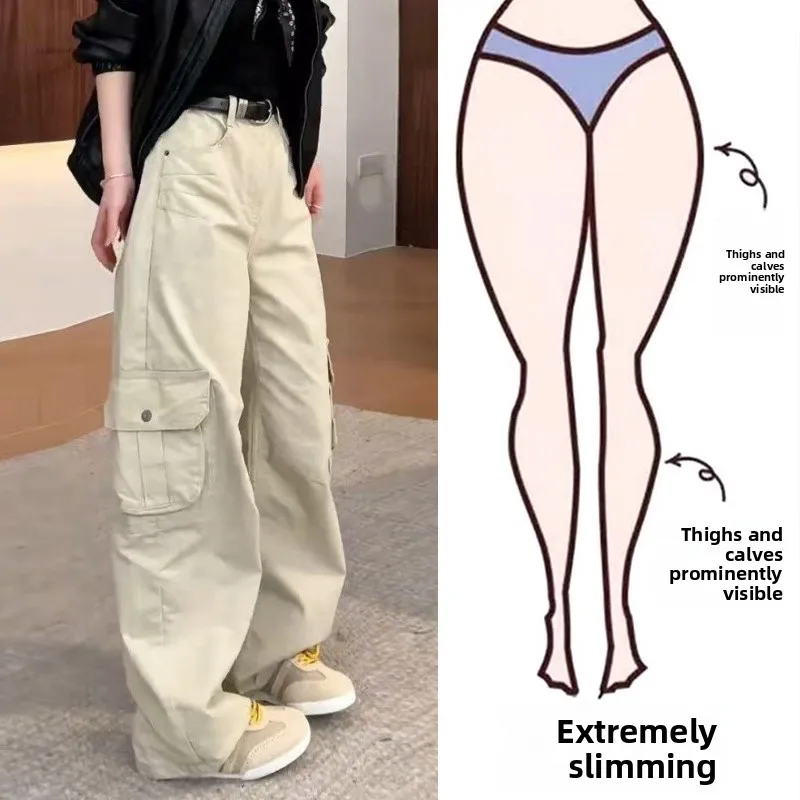 

High Waist Loose Fit Casual Pants for plus Size Women Spring Summer Workwear Wide Leg Pants Multiple Pockets Stylish Slimming