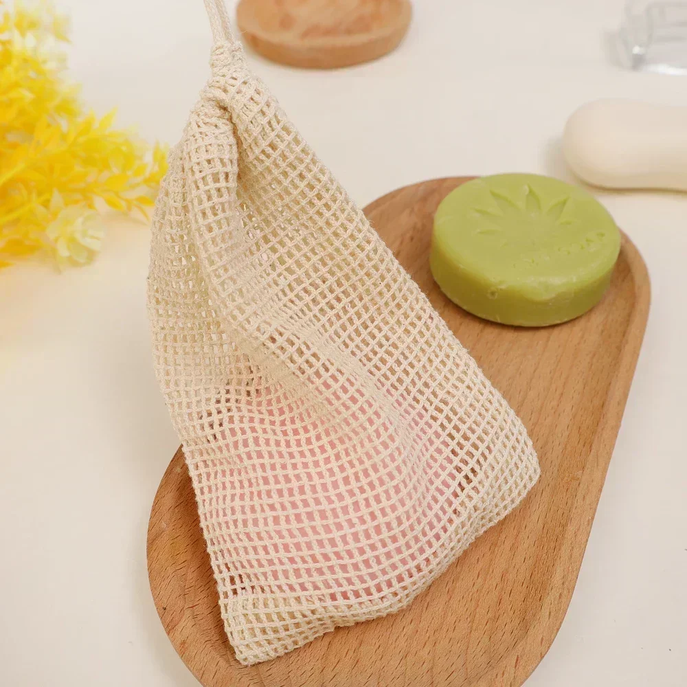 Filet moussant pour savon, sacs en maille, outils de lavage de bain, nettoyage du corps, aide à bulles, nettoyage en profondeur, mousse délicate en coton, 5/2/1 pièces