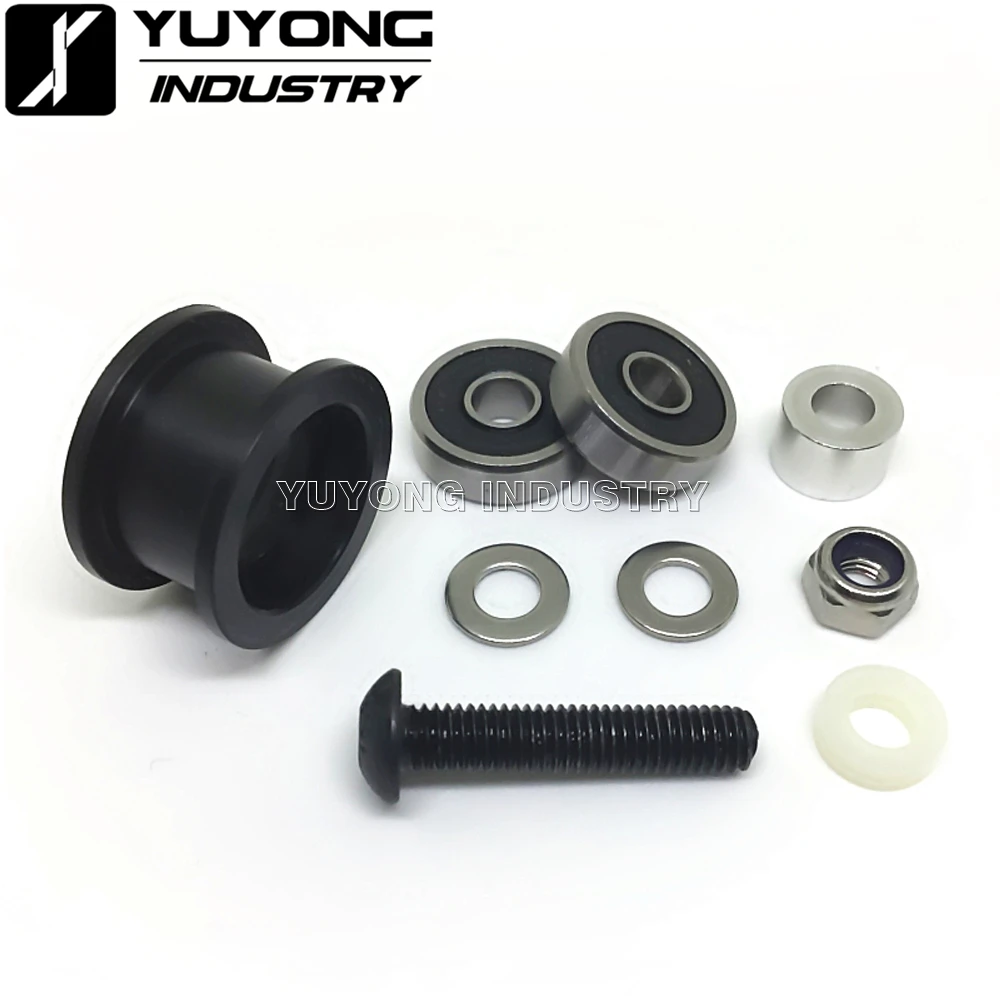 

New upgrade with added nylon ABS spacers high tolerance CNC smooth Idler Pulley wheel kit for Openbuilds v-slot rail