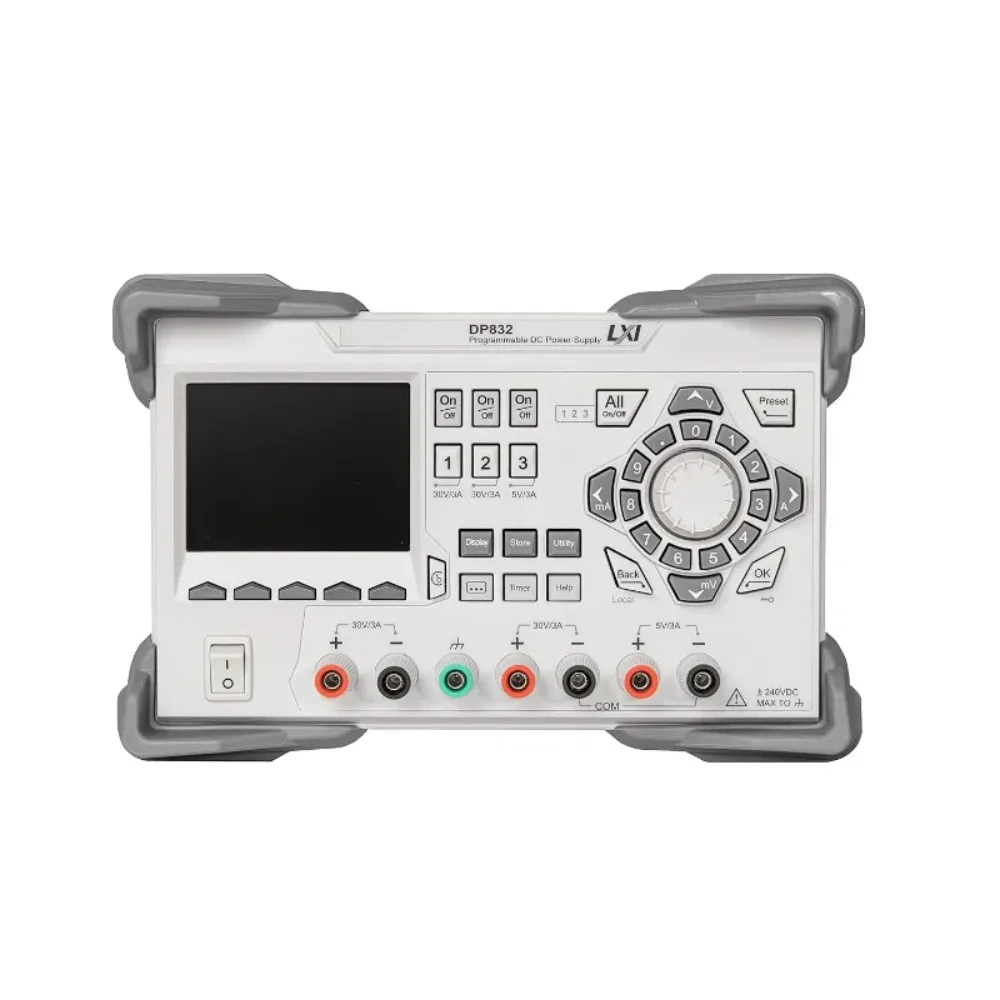 مصادر الطاقة-DP832 مصدر طاقة تيار مستمر خطي قابل للبرمجة، 3 قنوات، طاقة إجمالية 195 وات، نطاق إخراج أقصى 30 فولت/3 أمبير | |   30 فولت/3 أمبير، 5 فولت/أ