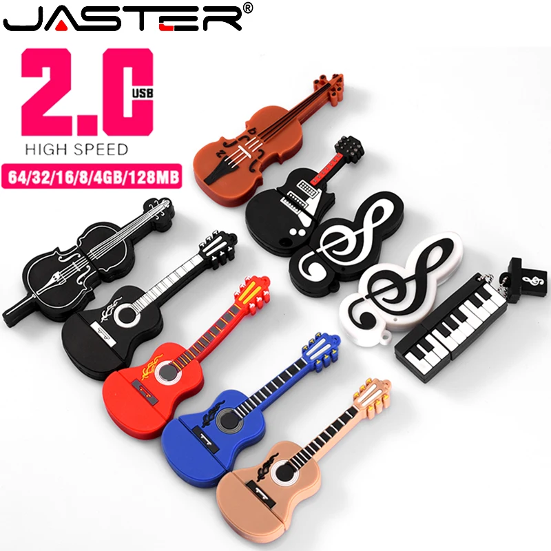 JASTER dessin animé 64 Gb Leuke Muziekinstrument Gitaar Viool Note clé USB 4 Gb 8 Gb 16 Gb 32 Gb clé USB 2.0 clé USB