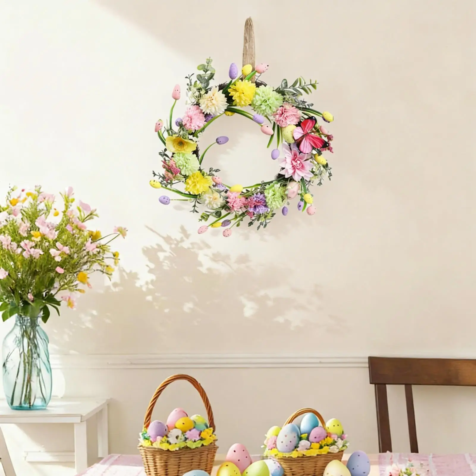 

Пасхальные венки для входной двери, 40 см, искусственные, милые, праздничные, весенние гирлянды, пасхальные цветочные венки для семьи, друзей, взрослых, мужчин