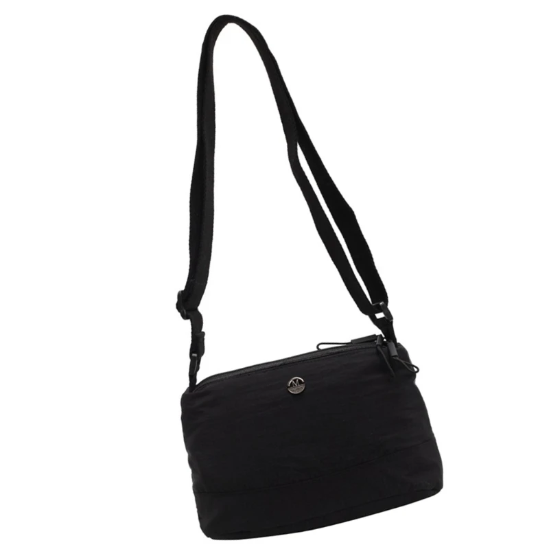 Women Simple Solid Color Nylon Crossbody Bag with Adjustable Strap Spacious Casual Shoulder Purse with Multiple Pockets