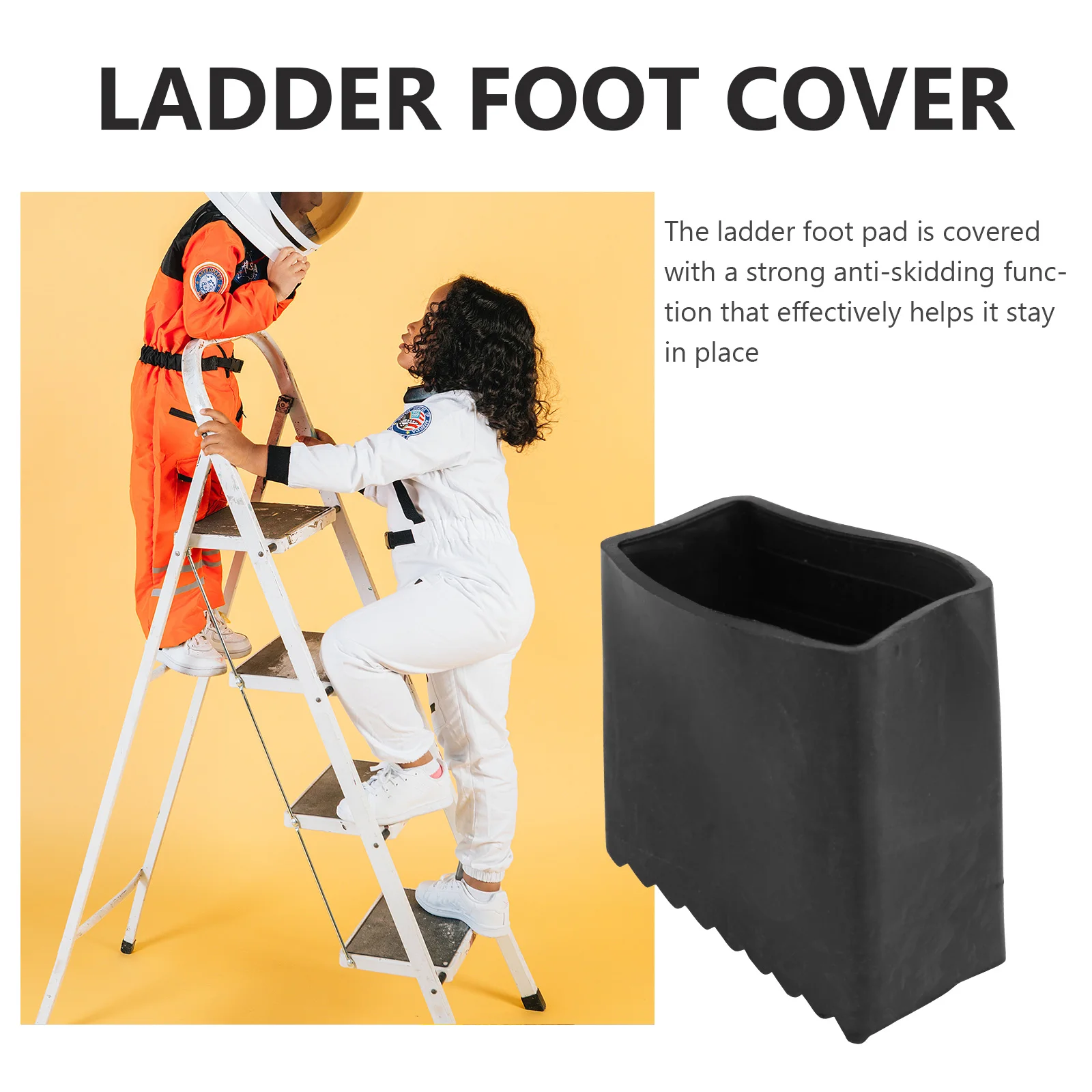 

2pcs Anti Slip Ladder Foot Pads Replacement Covers Safe Stair Leg Caps Work Telescope Attic Durable Rubber Practical Accessory