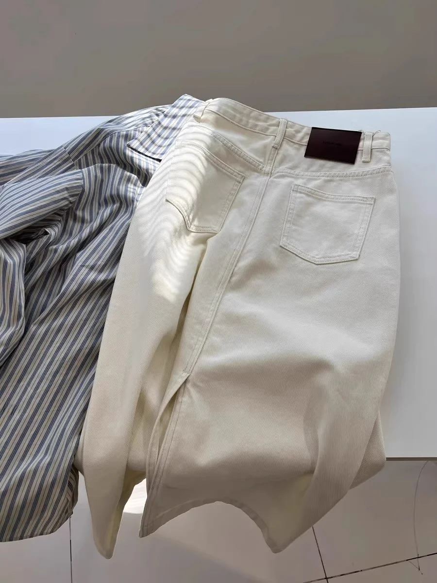 

Утягивающая джинсовая юбка трапециевидной формы средней длины с высокой талией, женская модная весна-лето, новинка с поясом, корейская юбка для поездок на работу