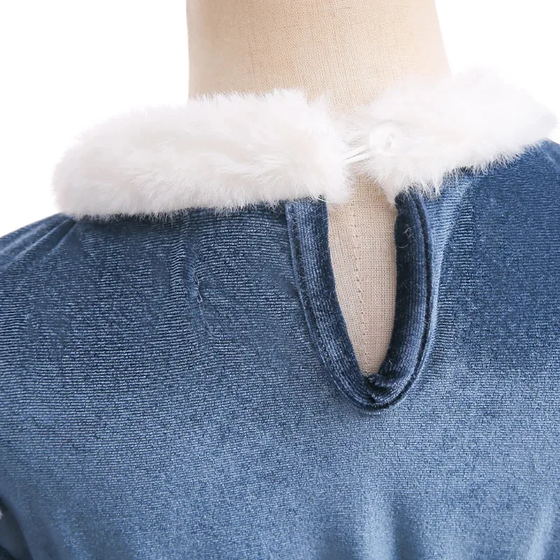 Gaun Putri Musim Gugur Musim Dingin Elsa Anak Perempuan Kostum Cosplay Gaun Elegan Ratu Salju Anak-anak Pakaian Pesta Pesona Ulang Tahun Anak-anak