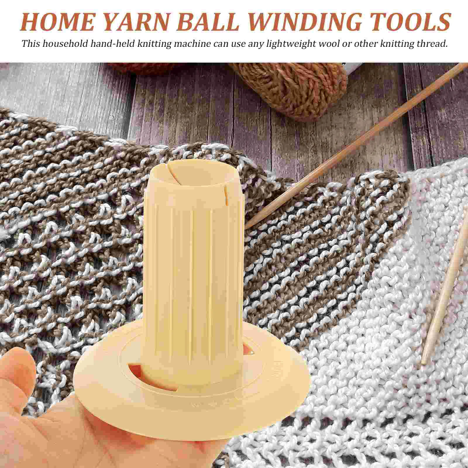 2 Pcs Winding Machine Bobbins Reliable Yarn Ball Tool Hand Knitting Playset Accessories Crochet DIY Plastic Office