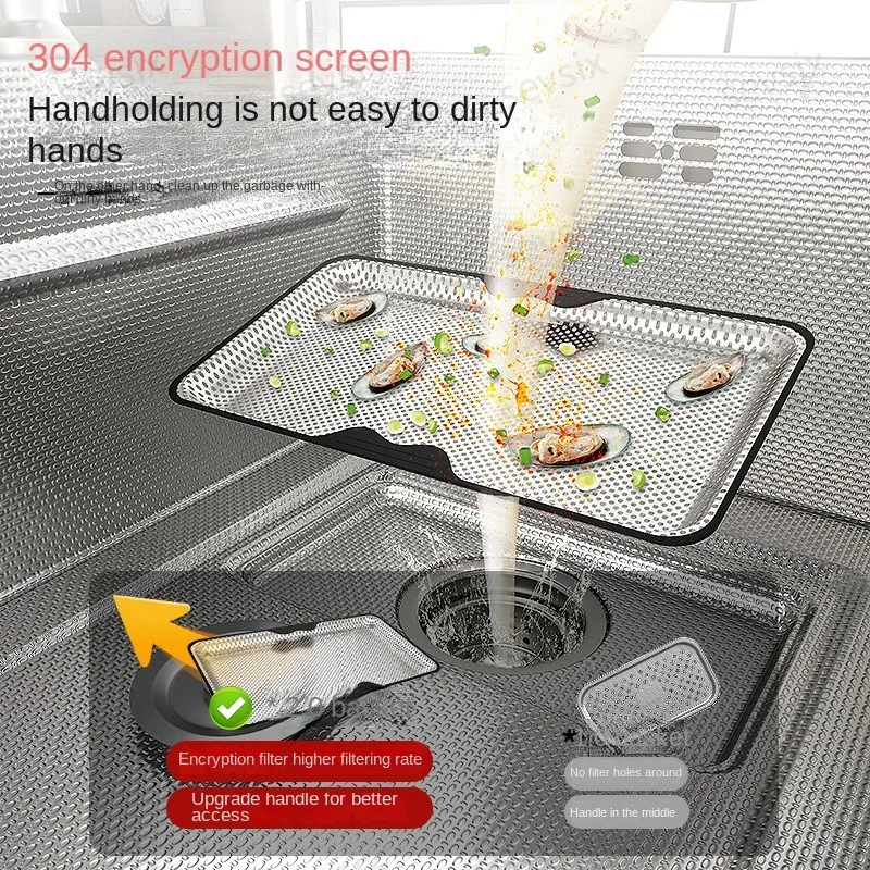 304 Stainless Steel Commercial-Grade Nano Sink - Honeycomb Texture Anti-Condensation Layer Pull-Out Sprayer Left-Side Drain