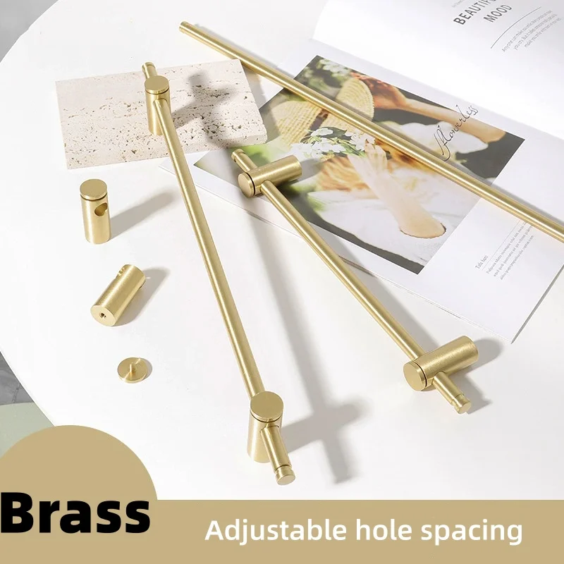 Adjustable Hole Distance Handle, Light Luxury Brass Cabinet Door Long Handles, Drawer Gold Pulls