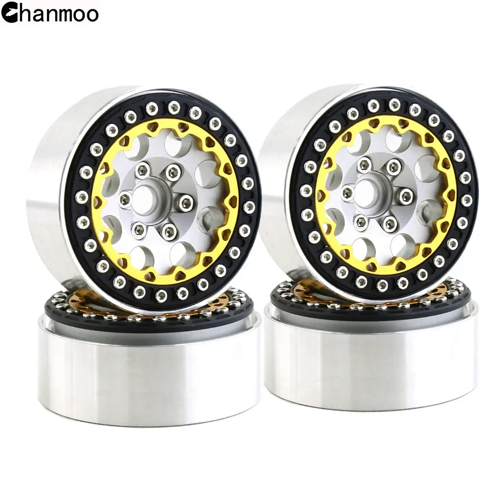 

Chanmoo 4Pcs 1.9 Matel Wheel Hub Rim Suit for 1/10 RC Crawler Car Axial SCX10 90046 AXI03007 Redcat Gen8 TRX4 VS4-10