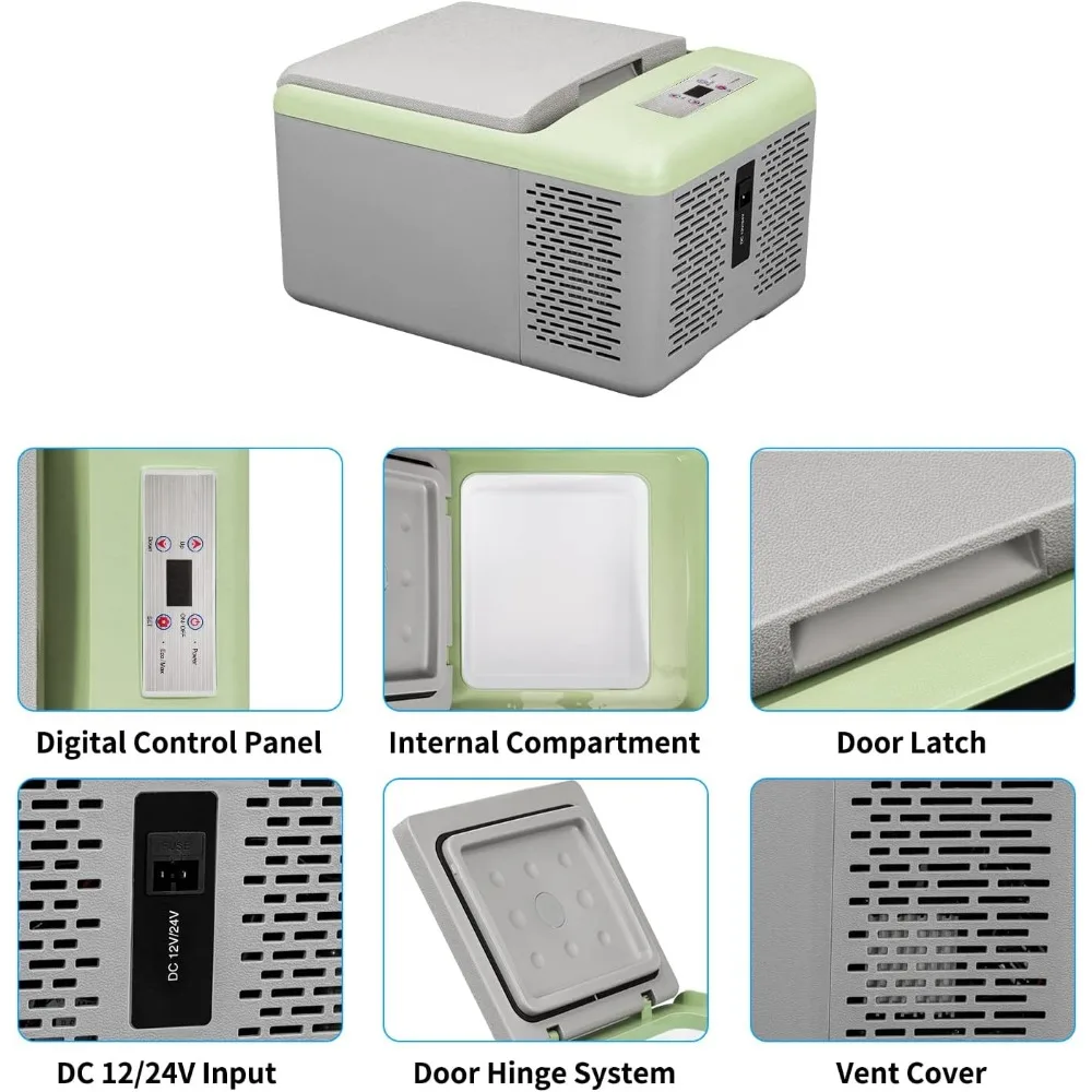 فريزر سيارة محمول 12 فولت، Alpicool C9PT Mini، تبريد سريع سعة 10 لتر، جهد مزدوج (12/24 فولت تيار مستمر، 100-240 فولت تيار متردد) للاستخدام الخارجي #3