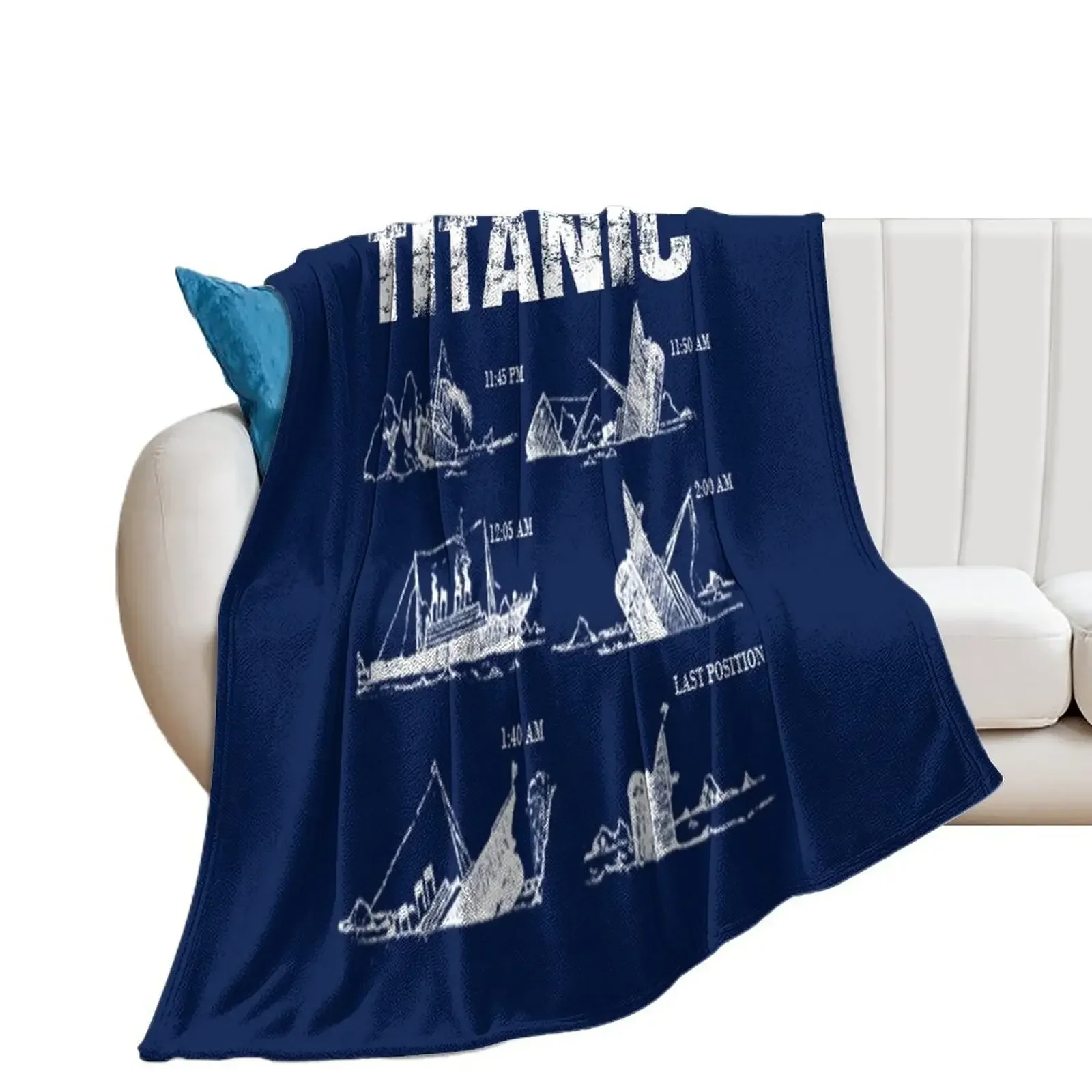 Titanic Sinking Vintage Cruise Ship Atlantic Ocean Voyage Throw Blanket Designers Soft Blankets