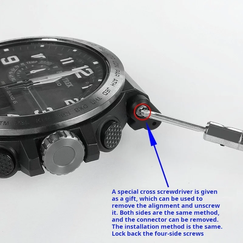 PROTREK Refit Watchband Strap Connector For Casio PRG-650 PRW-6600 PRG600 Plastic Adapter Black Watch Converter attachment Men
