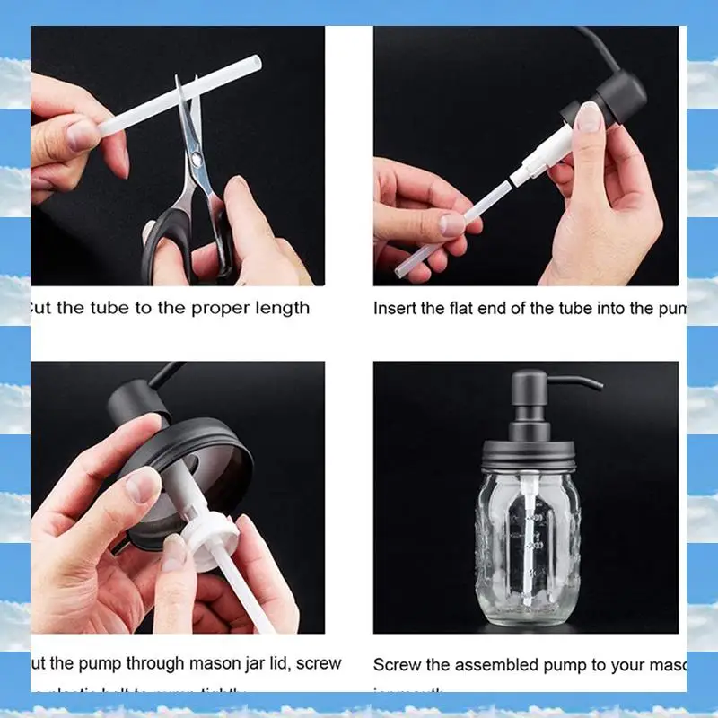 

Крышки дозатора мыла A11I, устойчивый к ржавчине насос и замена крышки для банок Мейсона или других дозаторов мыла для лосьона своими руками, 6 шт.