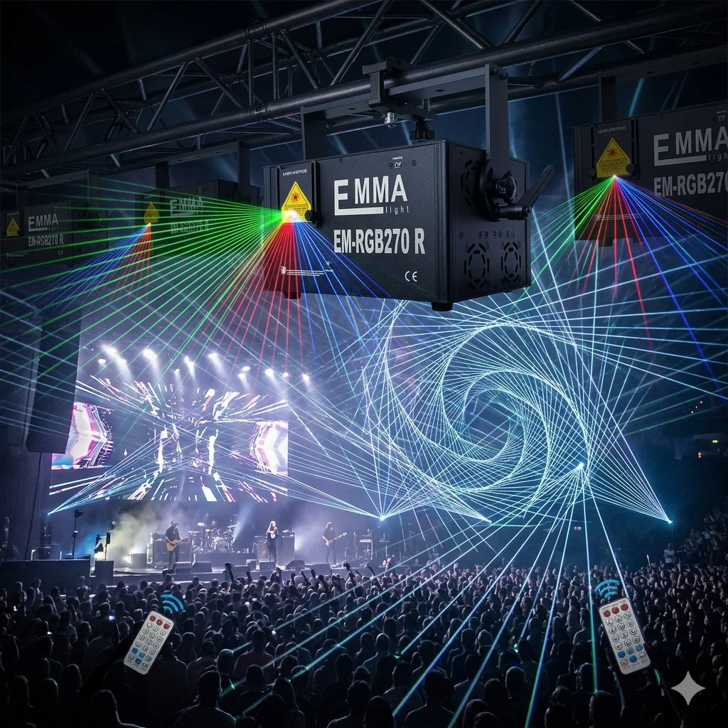 Smart Phone Controlled RGB Full Color Laser Light for Disco Night