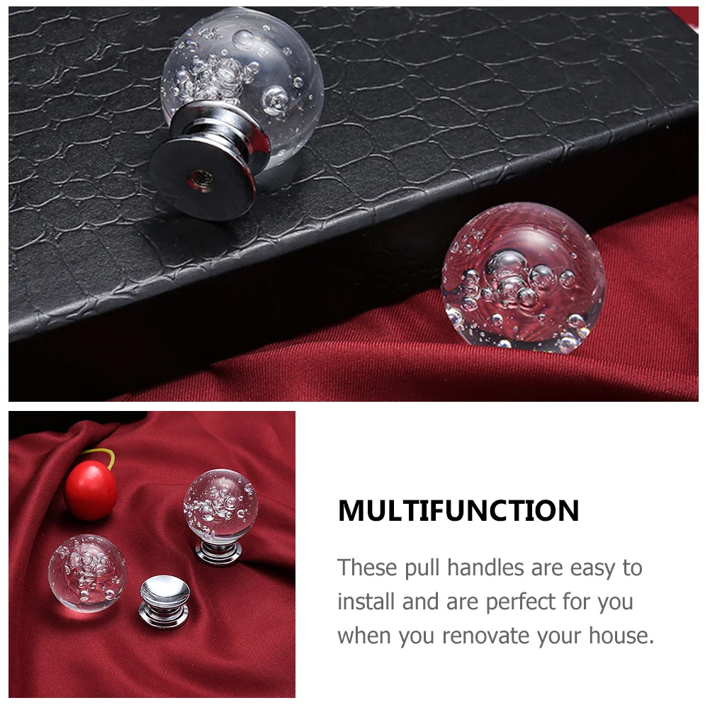 

4Pcs Crystal Cabinet Handles Stylish Round Drawer Knobs Pull Handles for Wardrobe Cupboards Door Knobs Crystal Cabinet Knob