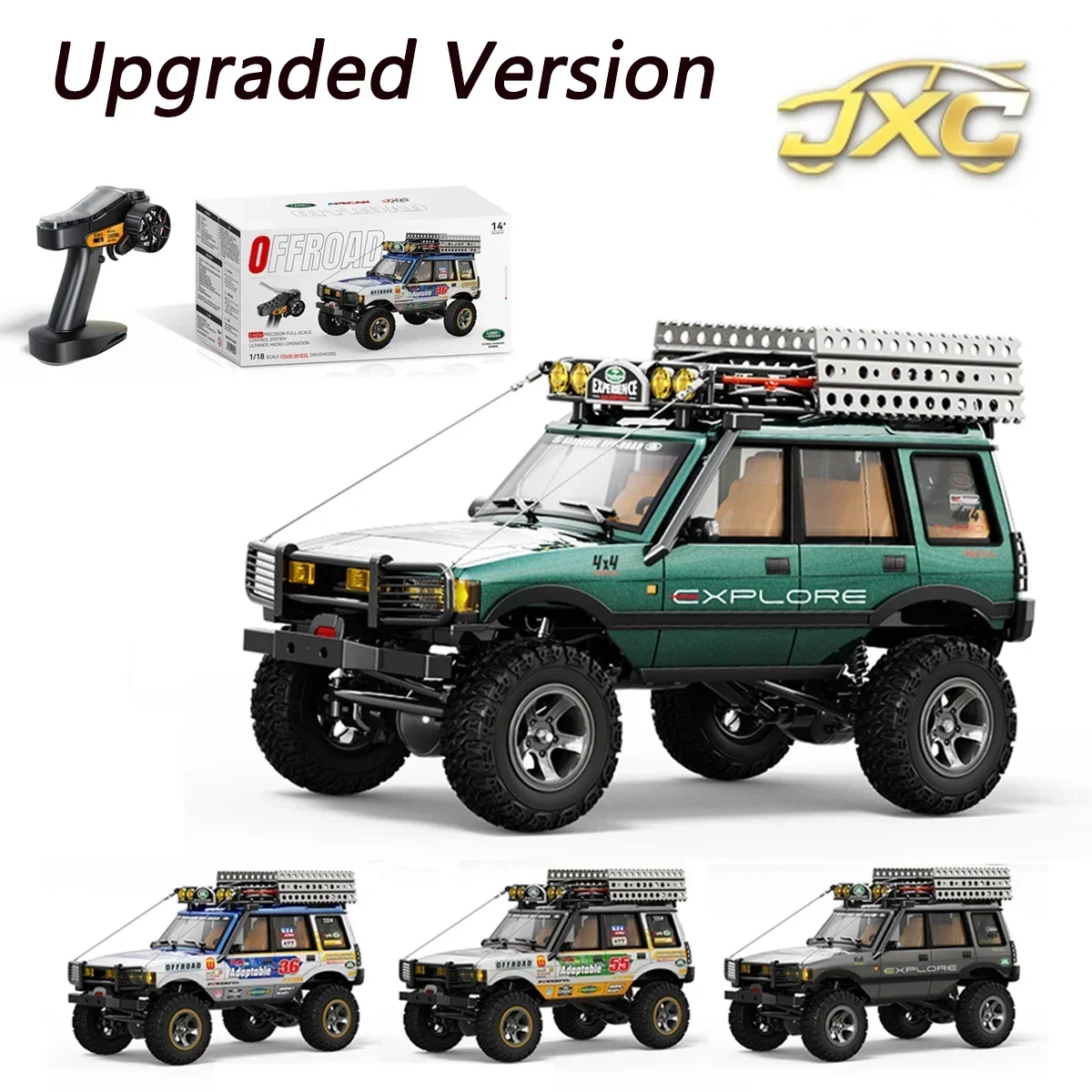 Upgrade JXC LR1801 1/18 Scale 4WD Professional RC Remote Control Car Four-Wheel Drive Dual-Speed Toy Climbing Car Model Gift