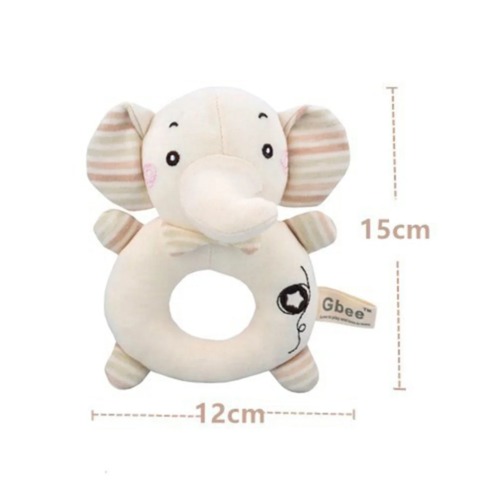 Plush Soft Rattles Toy for Over 0 Months Newborn Baby Shaker Toy Elephant Lion Bear Rabbit Cartoon Stuffed Animal Ring Rattle