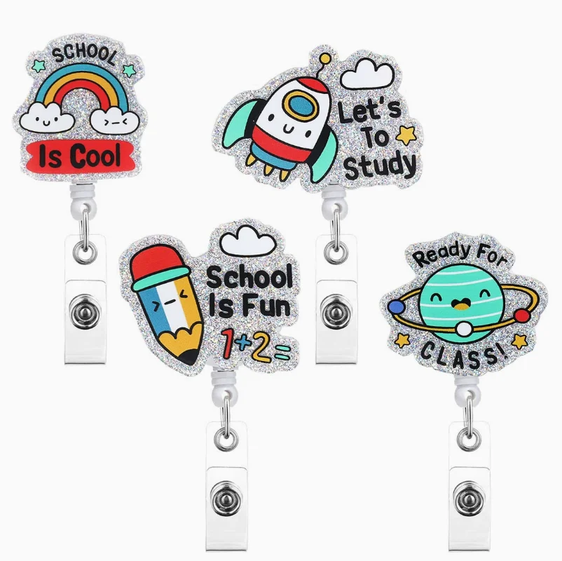 

Plastic Badge Reel Office Teacher School Theme ID Name Badge Card Educator Gifts Clothing Decoration
