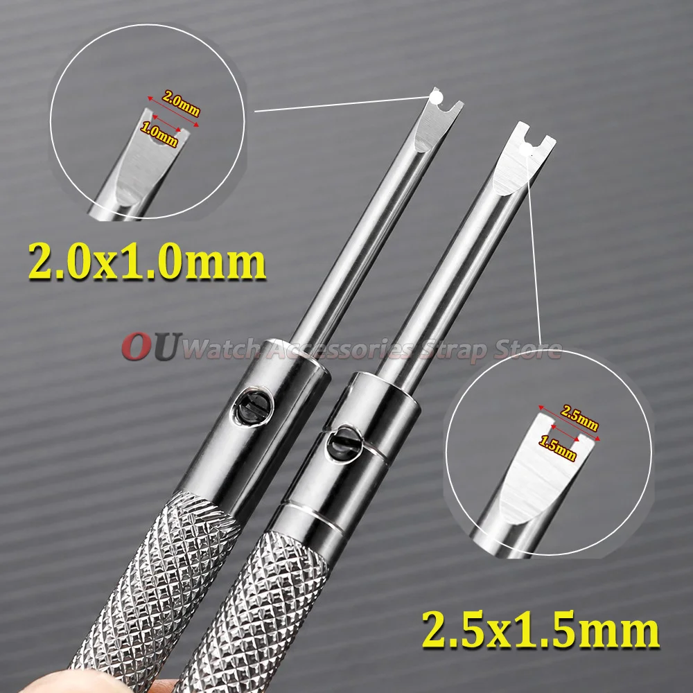 2.0x1.0mm 2.5x1.5mm U-Shaped Screwdriver for Hublot Screwdrivers 1/2pc Stainless Steel Special Repairing Strap Tools Accessories