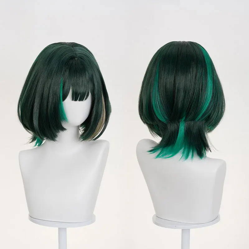 Game Genshin Impact Nefer Cosplay Wig Heat Resistant Synthetic Hair Green For Men Women Halloween Party Carnival Role Play Props