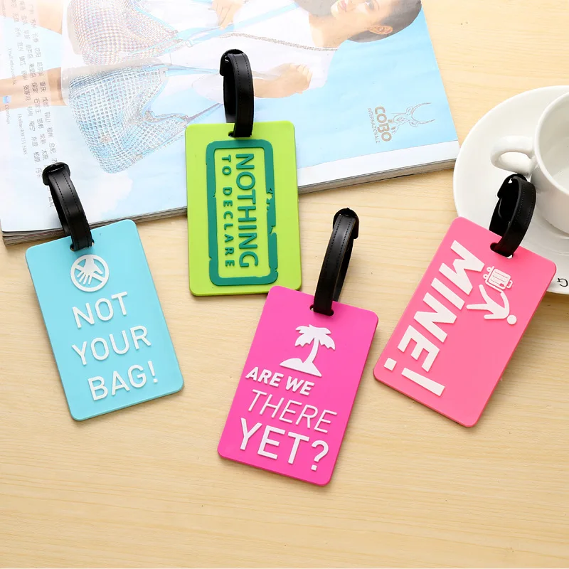 

DHL100pcs Letter Prints Silicone PVC Travel Luggage Tag Bag Part