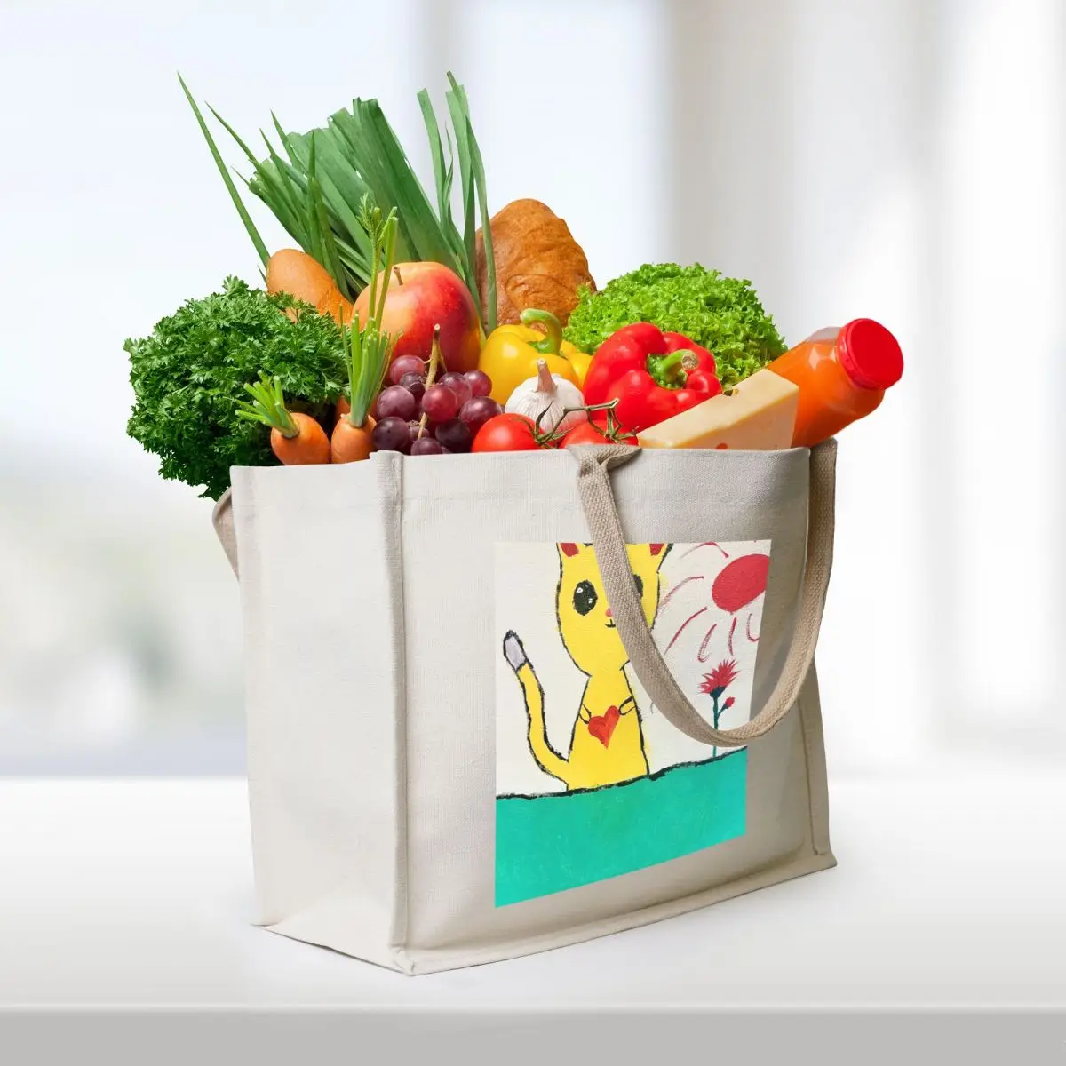 Love Cat Tote Bag eco bag folding tote bag men's luxury women