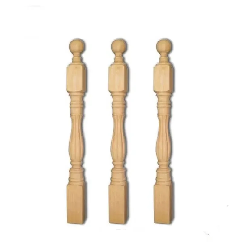 Antique Solid Wood Interior Decoration Balcony Pillar for Home Decor