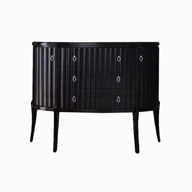 

American light luxury entrance cabinet Neoclassical French solid wood foyer cabinet