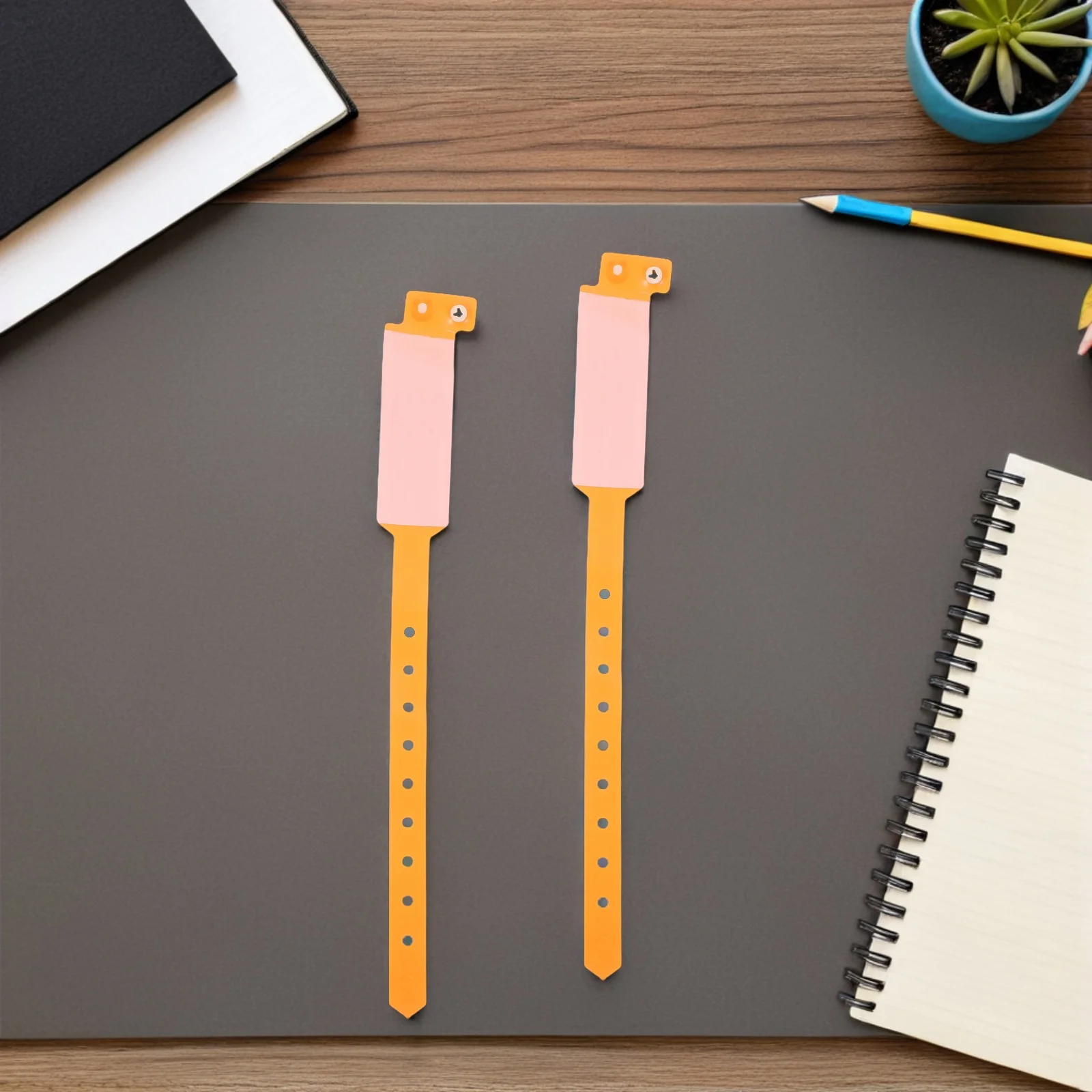 100 Uds pulseras de reconocimiento de identidad bandas de identificación de paciente desechables impermeables de Pvc para uso médico de Hospital cierre a presión