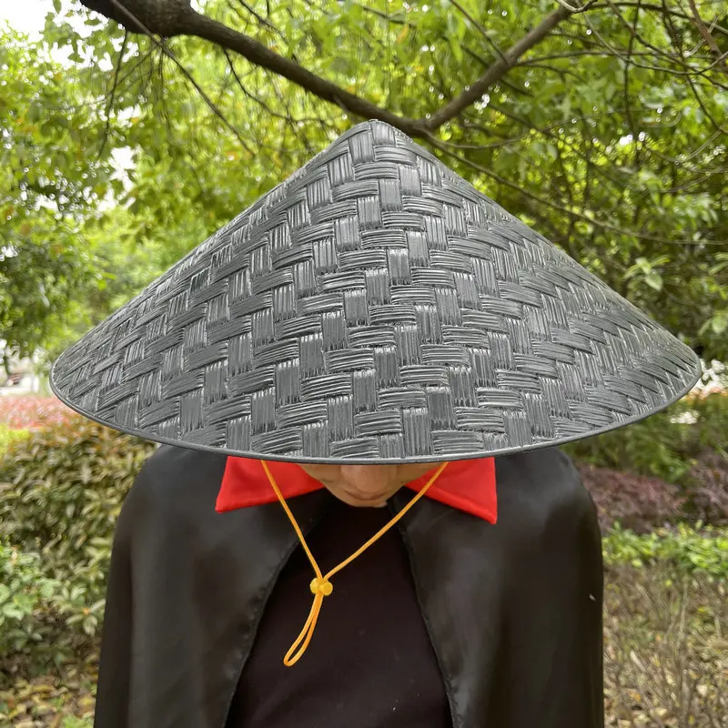 Funny Chinese Dai Ethnic Dance Bamboo Straw Hat W45cm Stage Performance Props