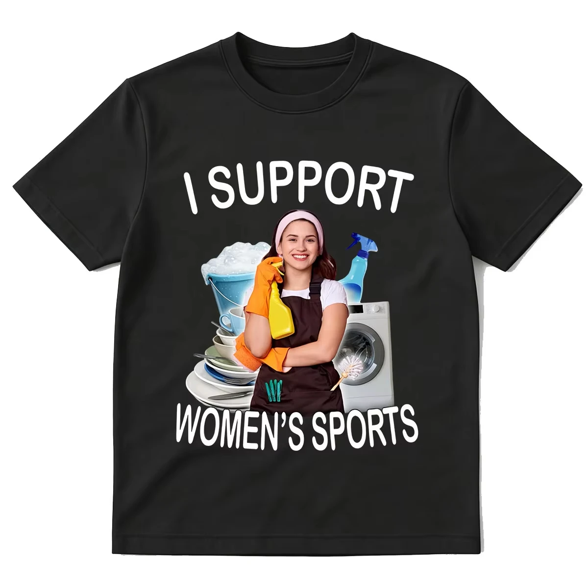 I Support Women's Sports Funny Meme T-shirts Men Women Summer Fashion Hip Hop Cotton Short Sleeve Oversized T-shirt Streetwear
