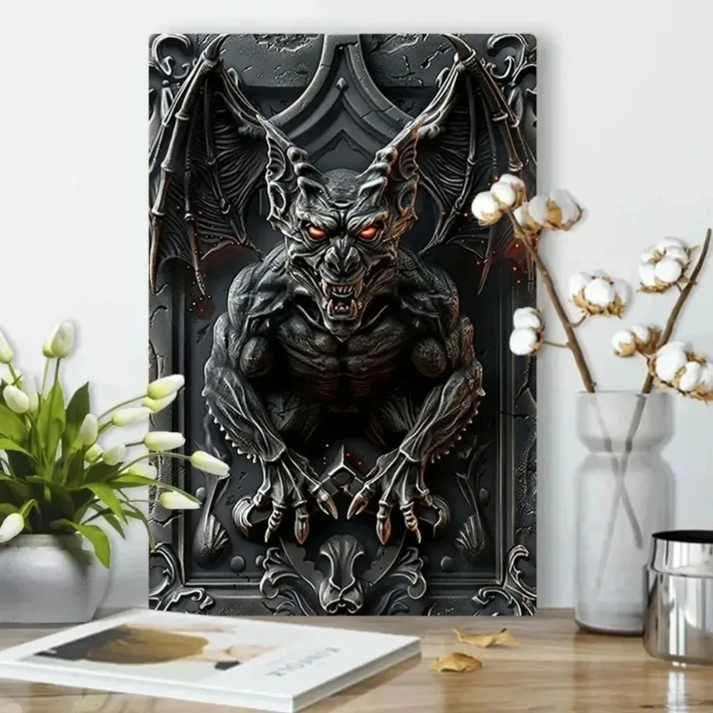 2D FLAT AwesomeWallDecor 1Pc لوحة حائط معدنية رائعة عتيقة |   ديكور مثالي لبار/صالة الألعاب الرياضية/المرآب/الحانة/النادي/غرفة النوم