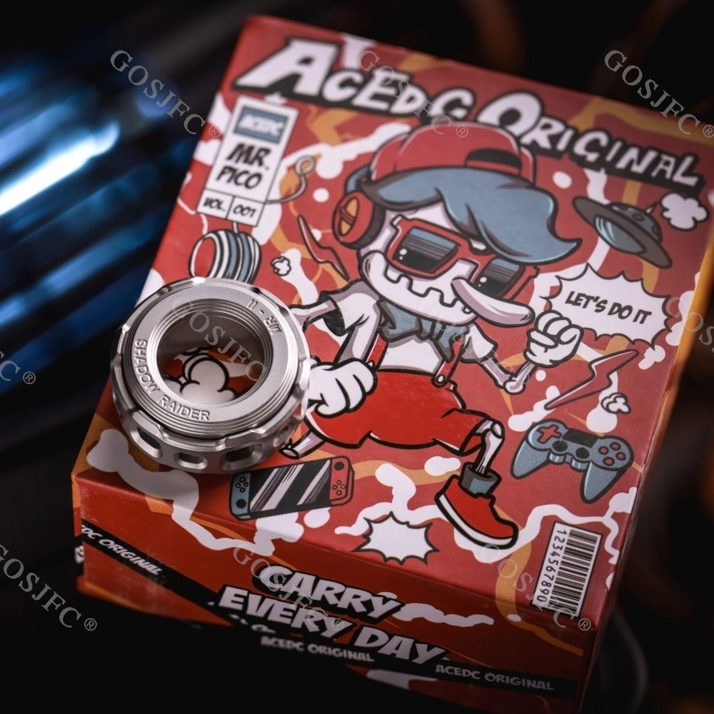 Acedc حلقة ميكانيكية 2 Shadow Raider Titanium Ring Spinner Fidget Toys للبالغين لعبة تخفيف التوتر