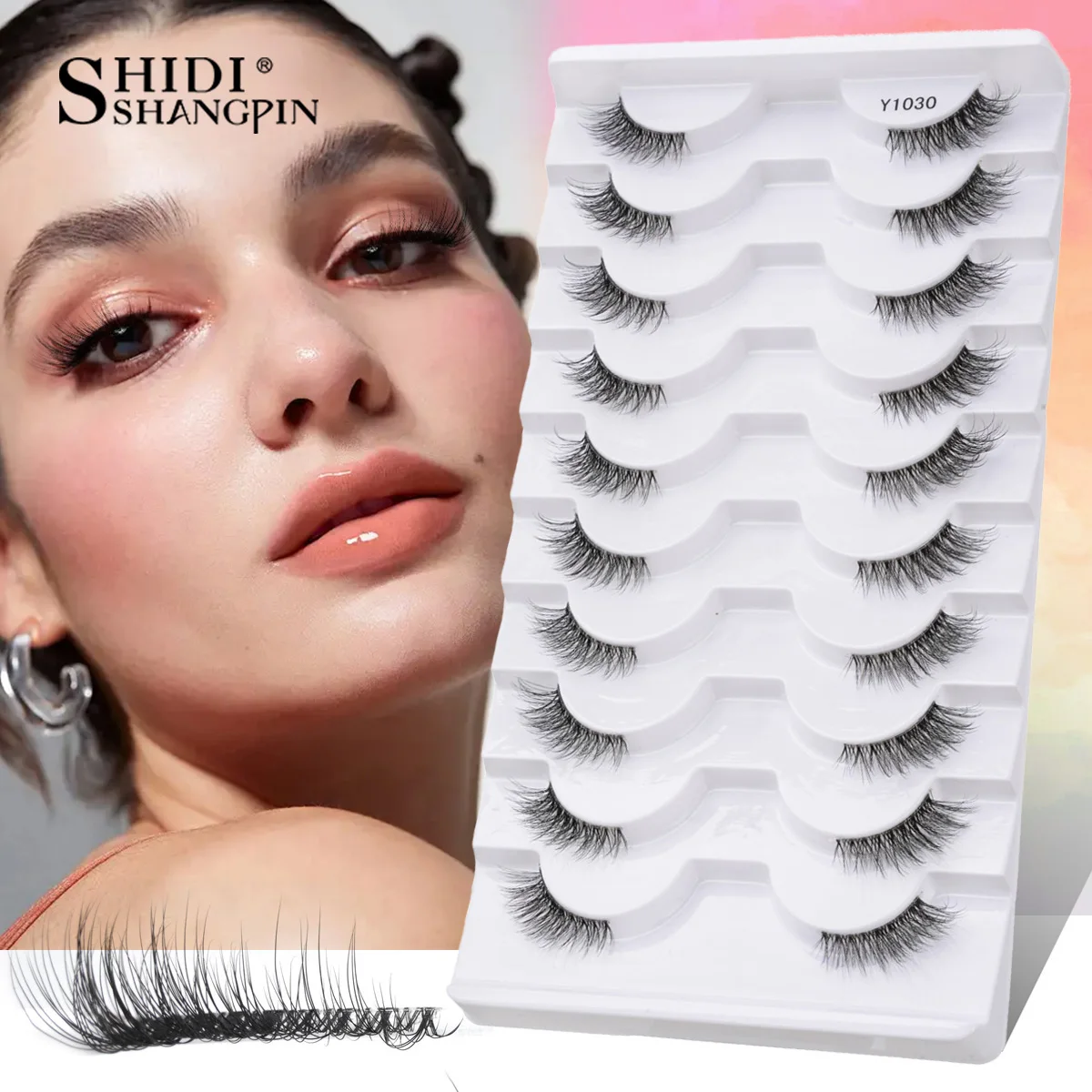 

SHIDISHANGPIN 3/10 Pairs Half Lashes Cat Eye Lashes 3D Natural False Lashes Fluffy Soft Wispy Natural Eyelash Extension Makeup