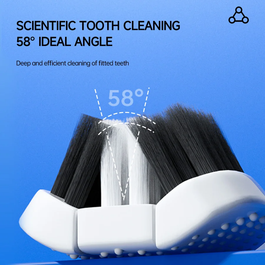 Cepillo de dientes manual 3D, 6 uds., cepillo de dientes suave en forma de U de tres lados para limpieza bucal integral para adultos, hombres y mujeres, pareja