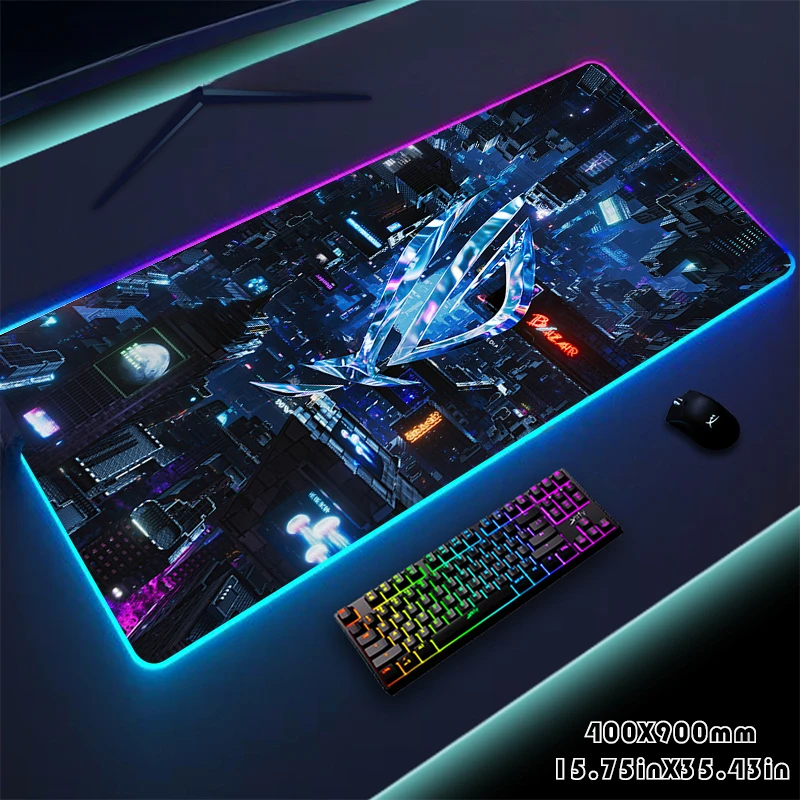 Grande AS-US personalizado mouse pad iluminação led gaming mouse pads rgb portátil tapete de mesa antiderrapante borracha gamer tapete teclado esteiras