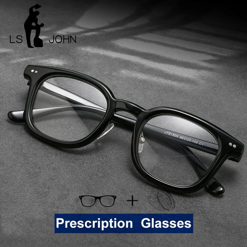 

LS JOHN квадратные ацетатные очки для чтения мужские близорукость оптические очки по рецепту женские высококачественные брендовые оправы для очков