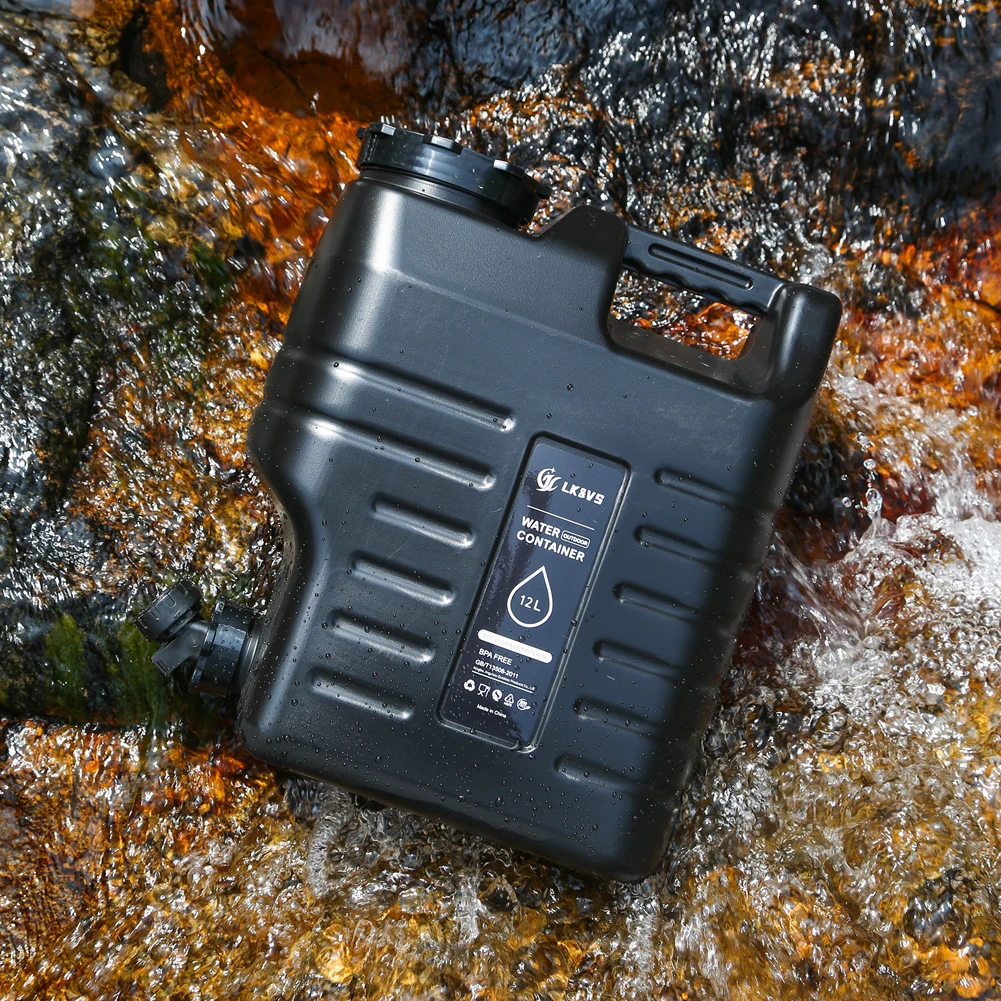 خزان مياه محمول سعة 12 لتر مع صنبور دلو لمياه الشرب، حامل موزع مياه بسعة كبيرة للتخييم في السيارة #3