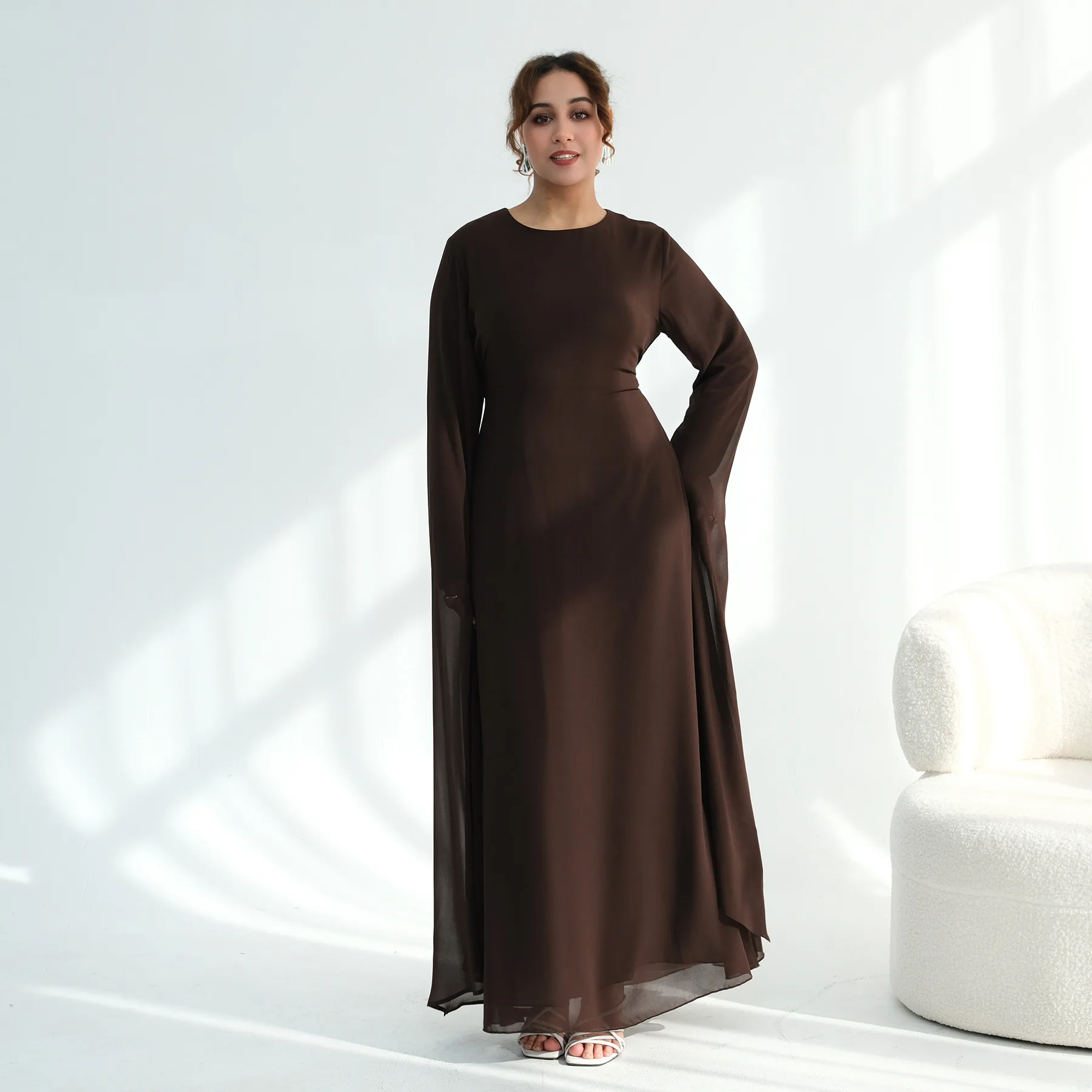 Muslim Women Modest Maxi Dress Dubai Plain Abaya Islamic Party Elegant Holiday Dresses Turkey Kaftan Robe Evening Arabic Gown